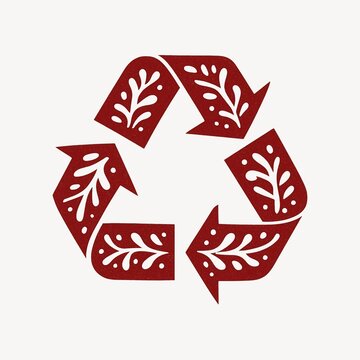 Eco-friendly floral recycling symbol