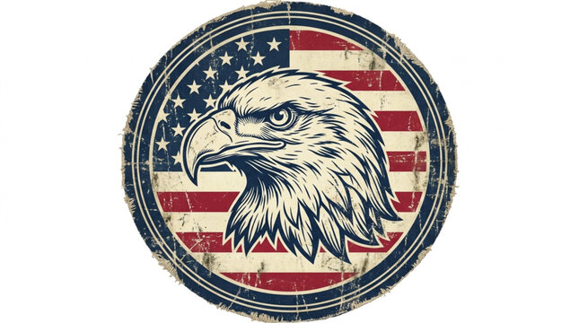 American Eagle Day Iconic American Eagle Head Symbolizing Freedom and Patriotism with Distressed Flag Background