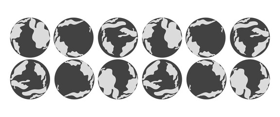 Symbol earth globe world. Vector planet sign. Simple silhouette worldwide map shape element. © kurnia