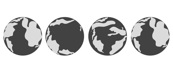 Symbol earth globe world. Vector planet sign. Simple silhouette worldwide map shape element. © kurnia
