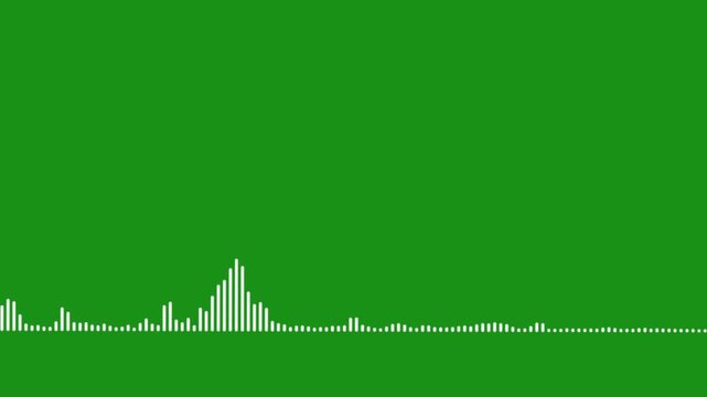 Energetic Colorful Music Audio Waveform Spectrum Analyzer with Beat Responsive Equalizer Bars and Abstract Frequency Graph Animation Green Screen. 