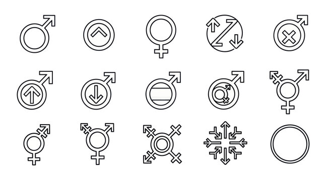 Gender Symbols and Icons Collection: Diversity, Identity, and Equality