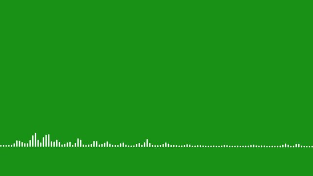 Energetic Colorful Music Audio Waveform Spectrum Analyzer with Beat Responsive Equalizer Bars and Abstract Frequency Graph Animation Green Screen. 