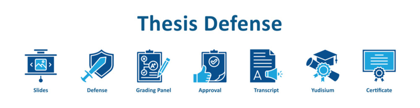 -Thesis Defense web icon banner with glyph color style
