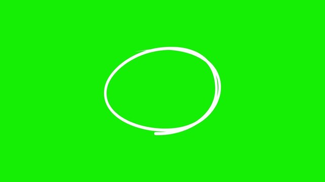 Circle marker with drawing effect with a green screen background. Highlighter marker pen style, doodle red circle marker and underline stroke,  hand-drawn doodle grunge circle highlights