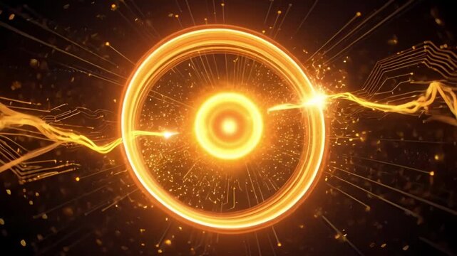 Abstract AI electrons motion illustration quantum energy core background for advanced technology branding and digital science advertising design quantum computing bigdata electrons background