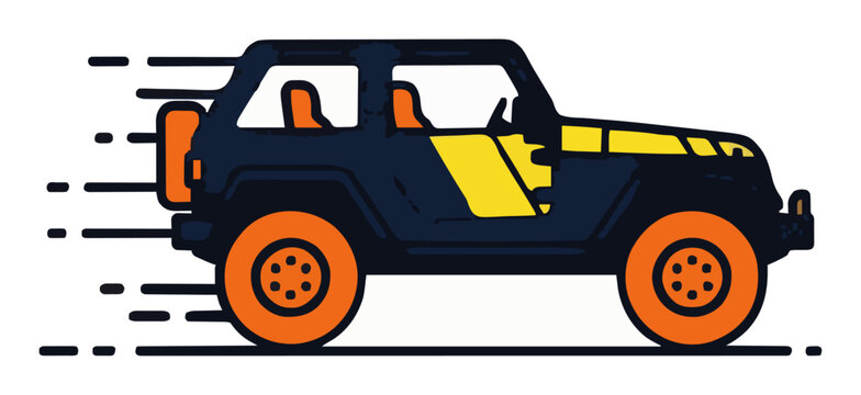 Off-road jeep isolated on white background. Generative AI