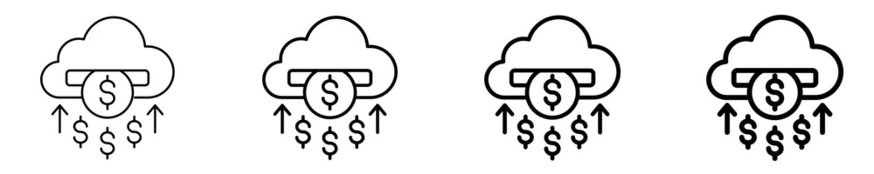 Cloud Transaction Icon Set Different Style Collection