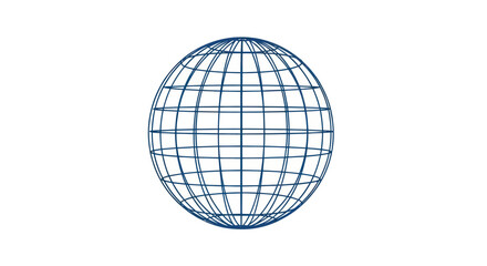 Wireframe Globe Network Grid on White Background © harjo