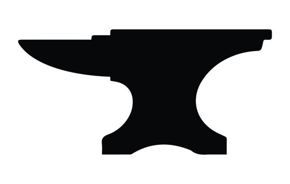 Anvil icon Silhouette Vector black design on a white background
