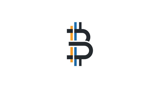 Modern Bitcoin Logo Symbol on White Background