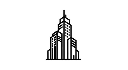 Fototapeta premium Modern skyscraper building vector illustration isolated on white background