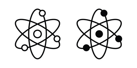 atom sign design concept pack in black color © Pop