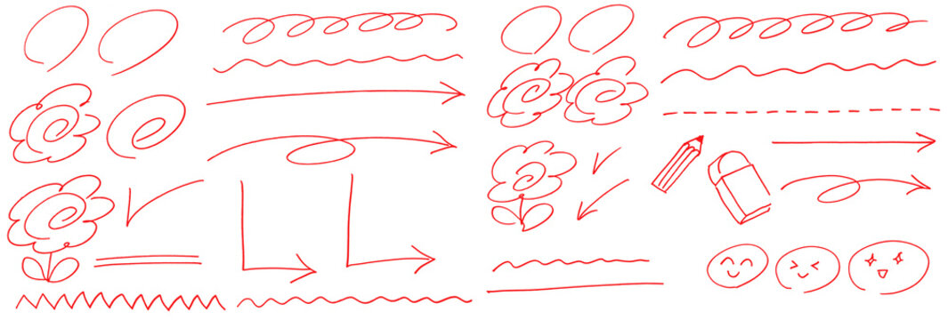 まる付けペンで描いたまる付けお勉強セット