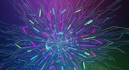 Fototapeta premium Abstract digital lines converging modern technology background design