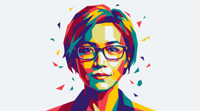 Colorful portrait of a woman.