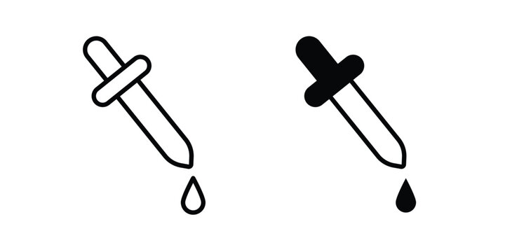 Eye dropper icon design concept pack in black color
