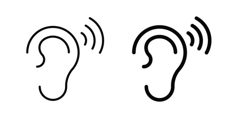 Obraz premium Hearing icon design concept pack in black color