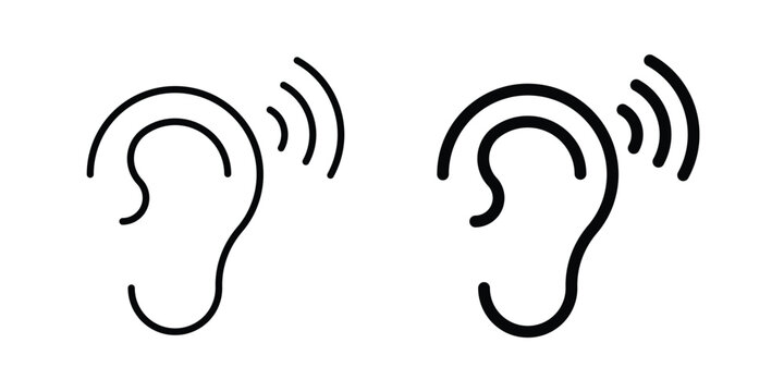 Hearing icon design concept pack in black color
