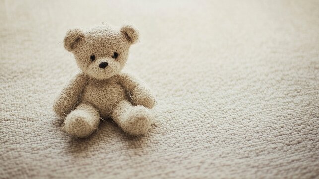 extent. A worn teddy bear with torn seams and exposed stuffing, isolated on a simple background. wildlife magazines, conservation campaigns, designed for eco-tourism storytelling.