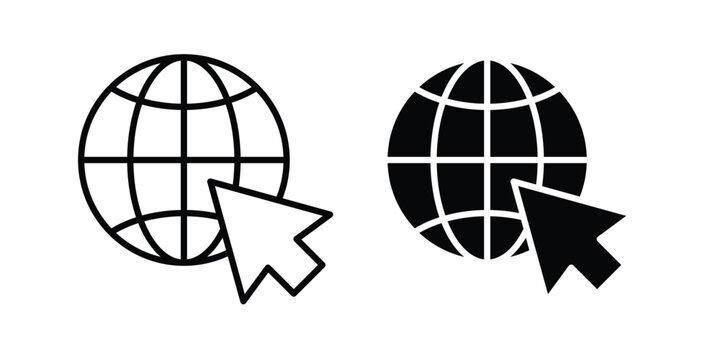 Internet icon design concept pack in black color