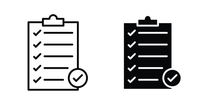 Itinerary icon design concept pack in black color