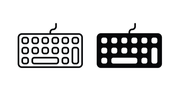 Keyboard icon design concept pack in black color
