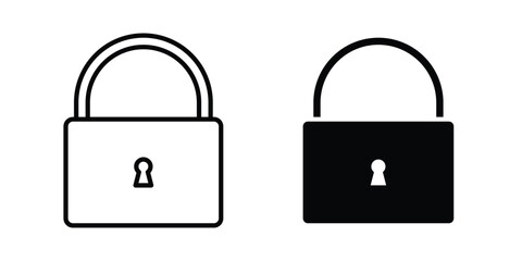Lock icon design concept pack in black color © Pop