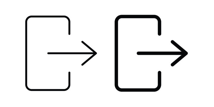 Log out icon design concept pack in black color