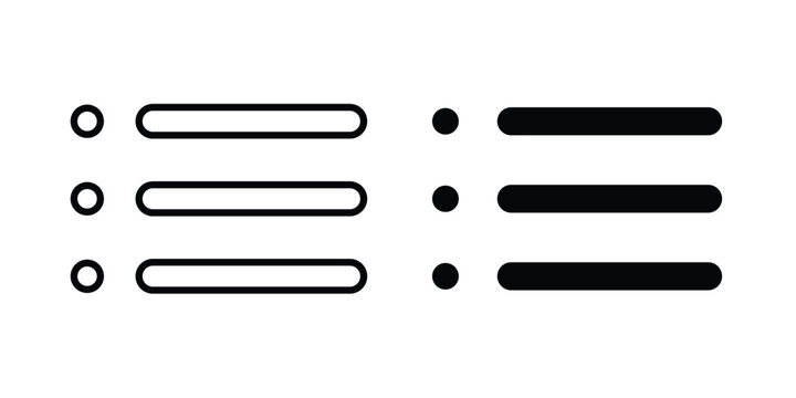 Menu icon design concept pack in black color
