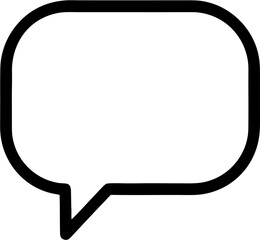 Fototapeta premium Black outline of a speech bubble icon isolated.