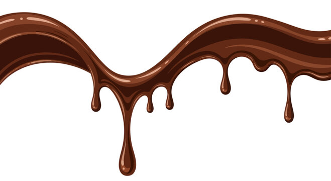 Rich Chocolate Drizzle Wave with Dripping Drops