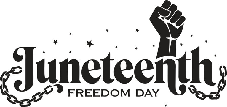 Juneteenth Freedom Day, Black Liberation, Emancipation Vector Icon, Chain Break Illustration