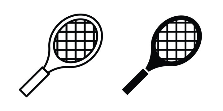 Racket icon design concept pack in black color