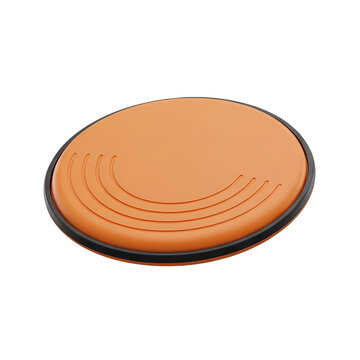 Orange Frisbee with Black Rim and Grooved Surface