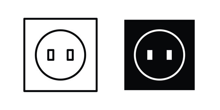 Socket icon design concept pack in black color