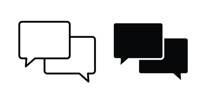 Talk bubble speech icon design concept pack in black color