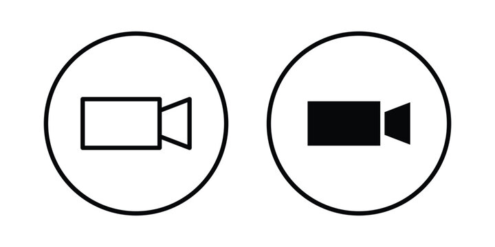 Video call icon design concept pack in black color