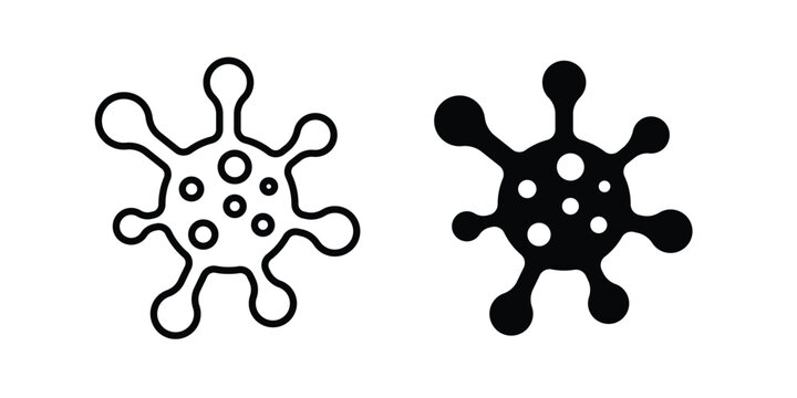 virus icon design concept pack in black color