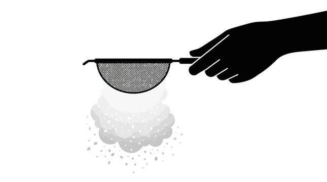 Hand holding a sifter with powder.