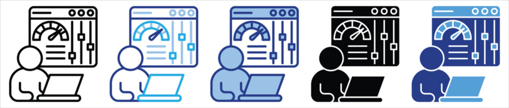 Admin panel icon set multiple style collection