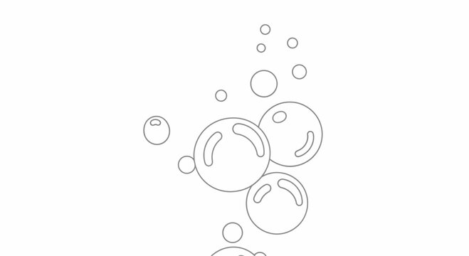 Smiling Face Soap Bubbles Floating Air.