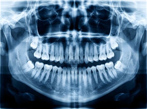 Panoramic Medical X-Ray Image of Human Teeth and Jaw