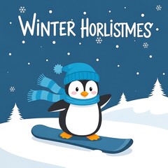 Naklejka premium Penguin Winter Sport.