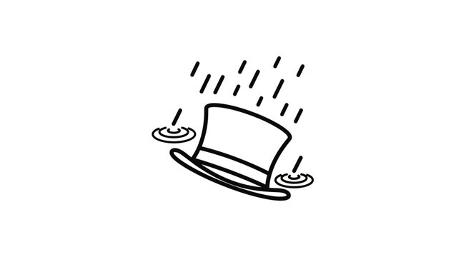 Top hat in the rain floating.