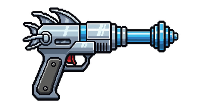 Retro Sci-Fi Ray Gun Illustration.