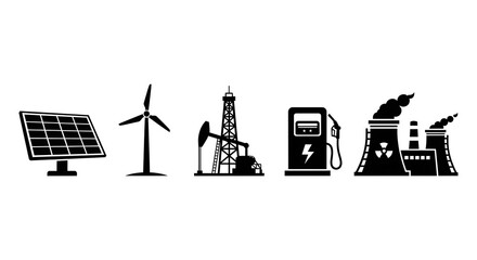 Naklejka premium Energy Icons Set.