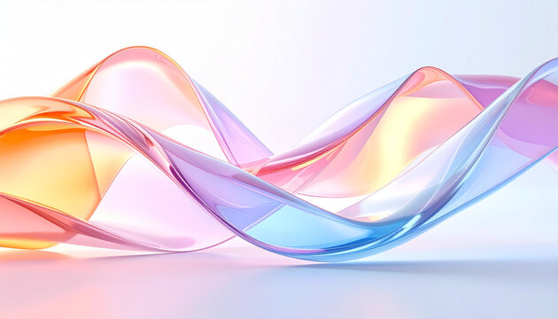 Abstract flowing ribbons illustration against a gradient background design