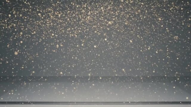 Snowflakes falling on a dark background.