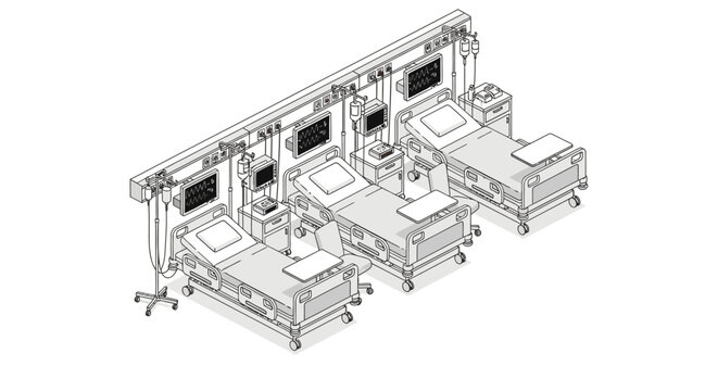 Industrial workstation assembly line with machinery and equipment